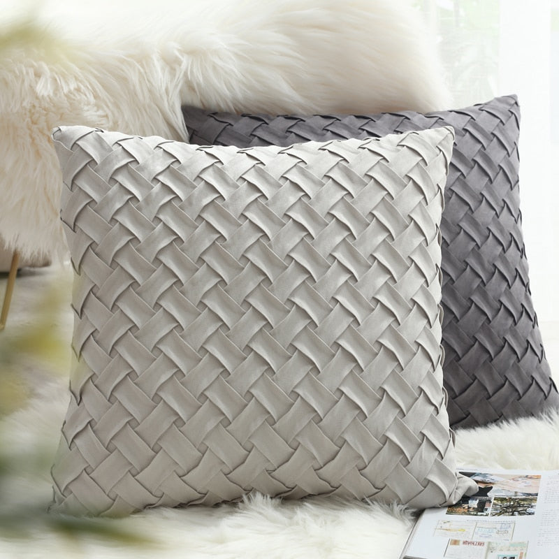 Solid Soft Faux Suede Pillow Covers