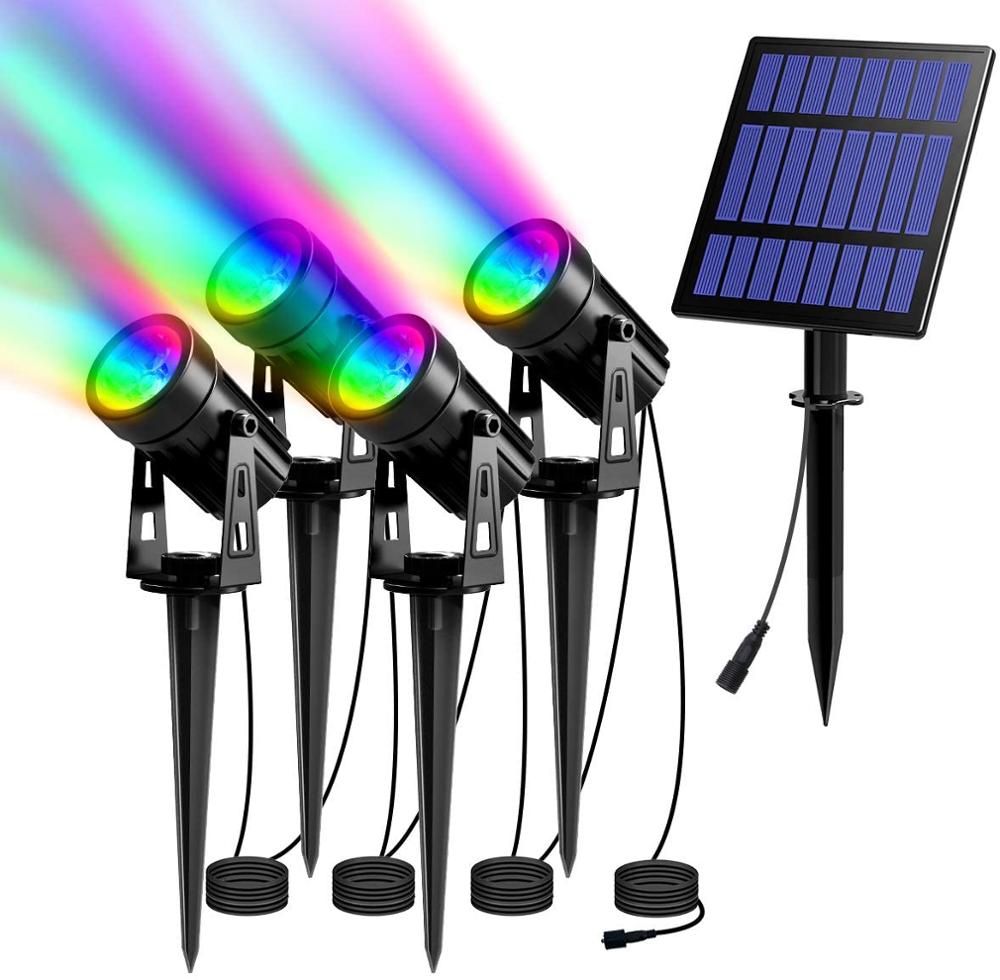 Waterproof Solar Garden Spotlights Set